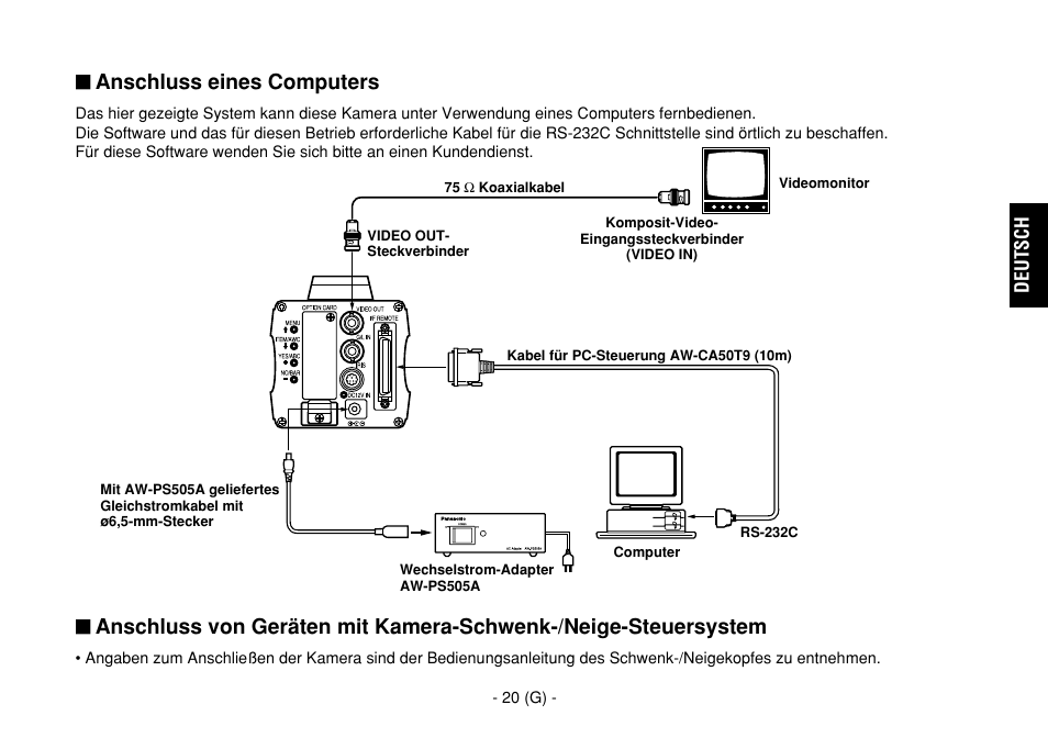 Anschluss eines computers | Panasonic AW-E860L User Manual | Page 79 / 292