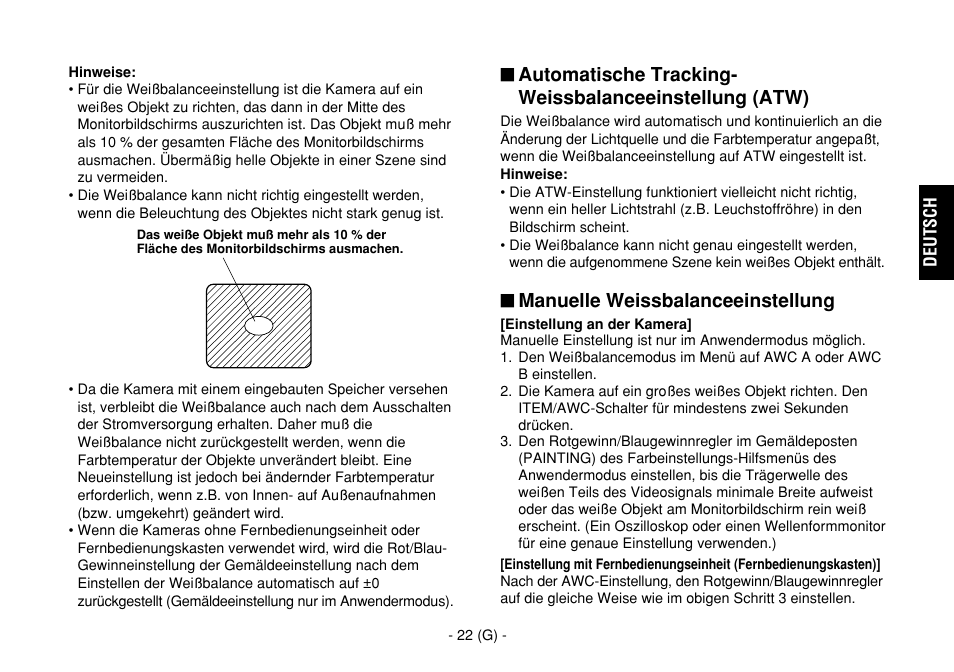 Manuelle weissbalanceeinstellung | Panasonic AW-E860L User Manual | Page 81 / 292