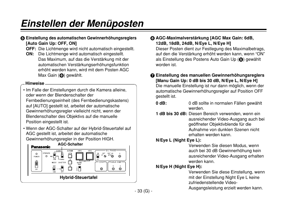 Einstellen der menüposten | Panasonic AW-E860L User Manual | Page 92 / 292