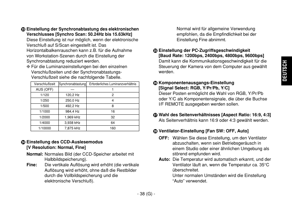 Deutsch | Panasonic AW-E860L User Manual | Page 97 / 292