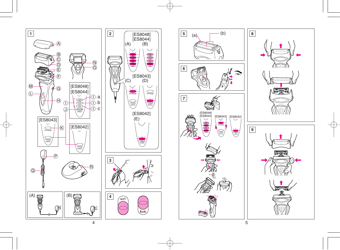 Pr q k | Panasonic ES8042 User Manual | Page 3 / 14