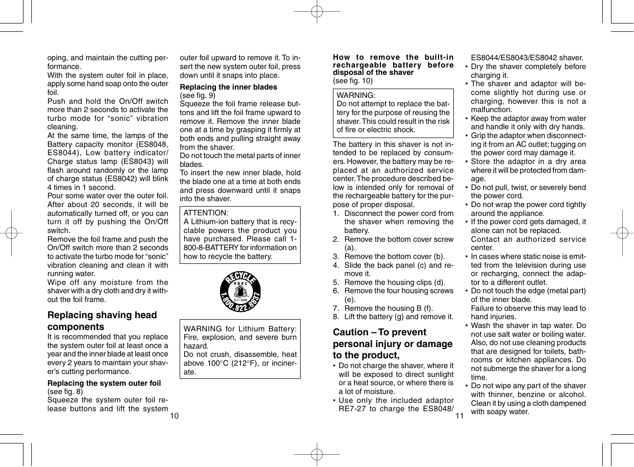 Panasonic ES8042 User Manual | Page 6 / 14