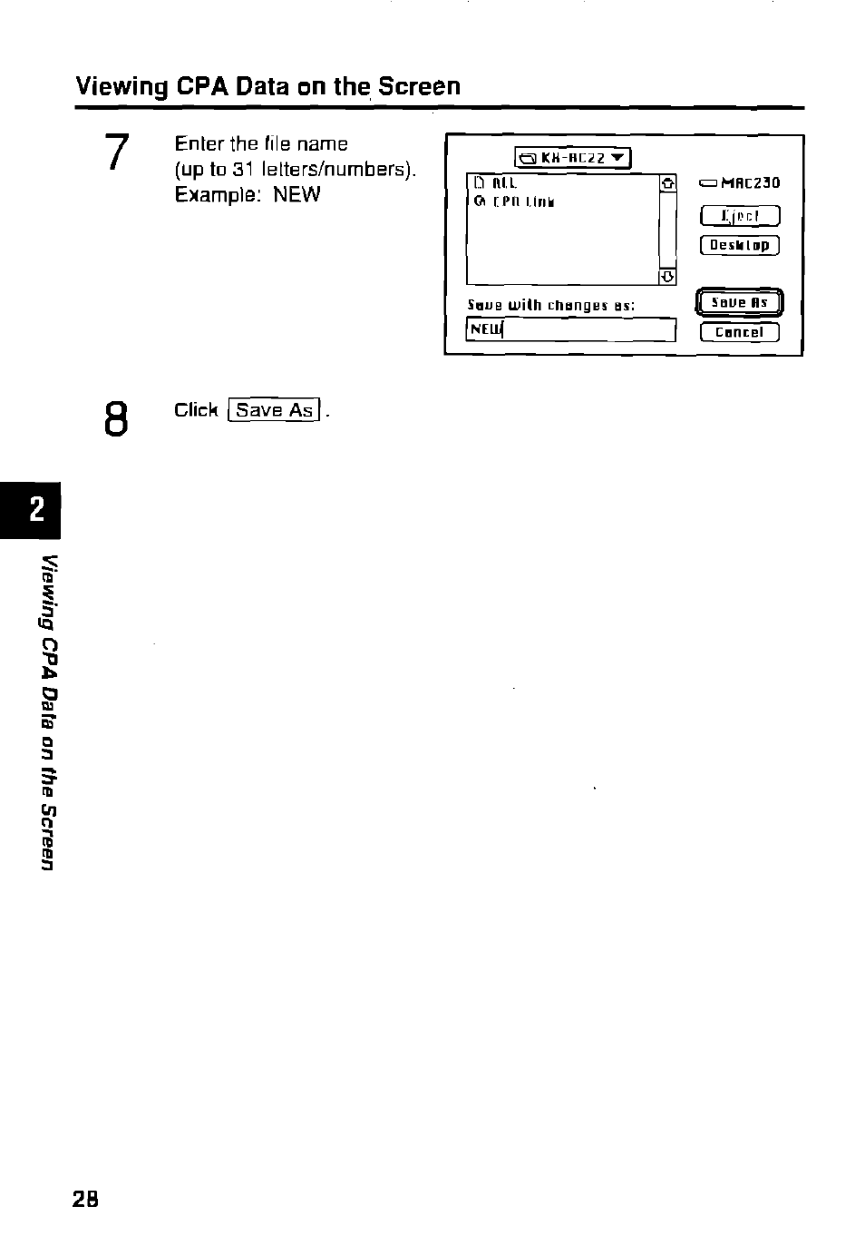 Viewing cpa data on the screen | Panasonic KX-RC22 User Manual | Page 28 / 48