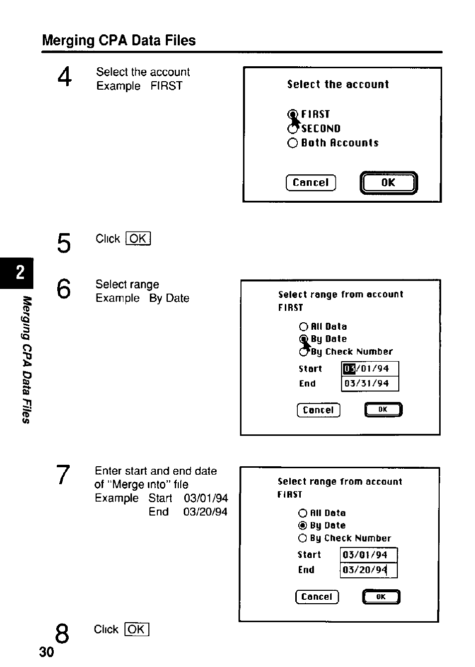 Merging cpa data files | Panasonic KX-RC22 User Manual | Page 30 / 48