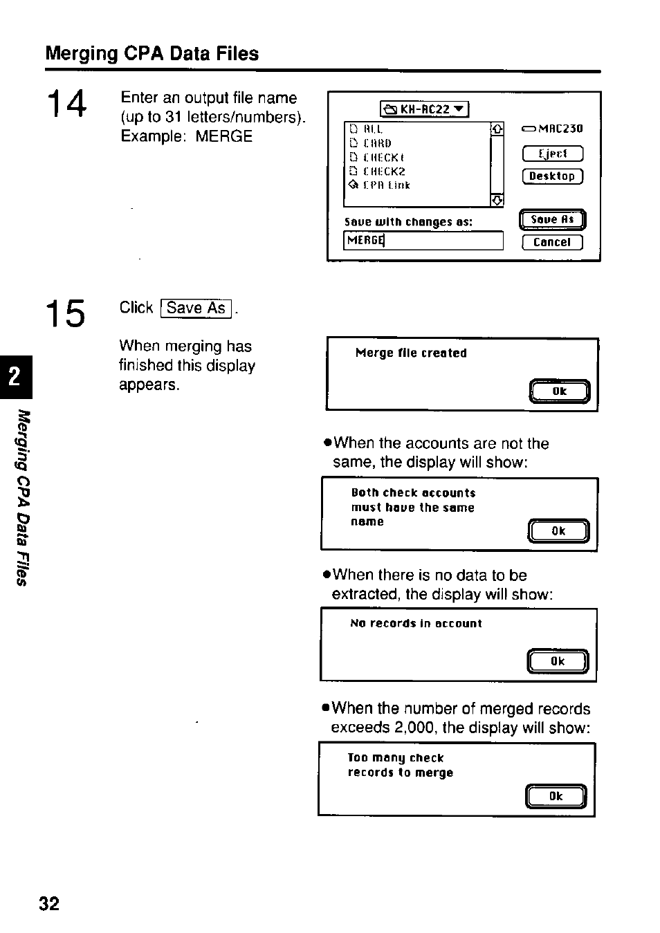 Merging cpa data files | Panasonic KX-RC22 User Manual | Page 32 / 48