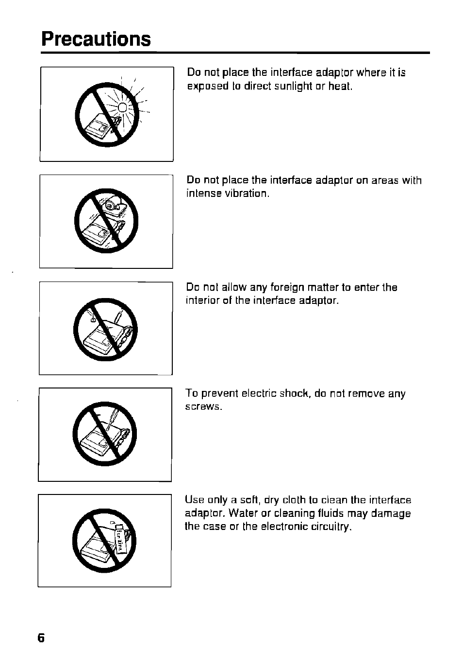 Precautions | Panasonic KX-RC22 User Manual | Page 6 / 48