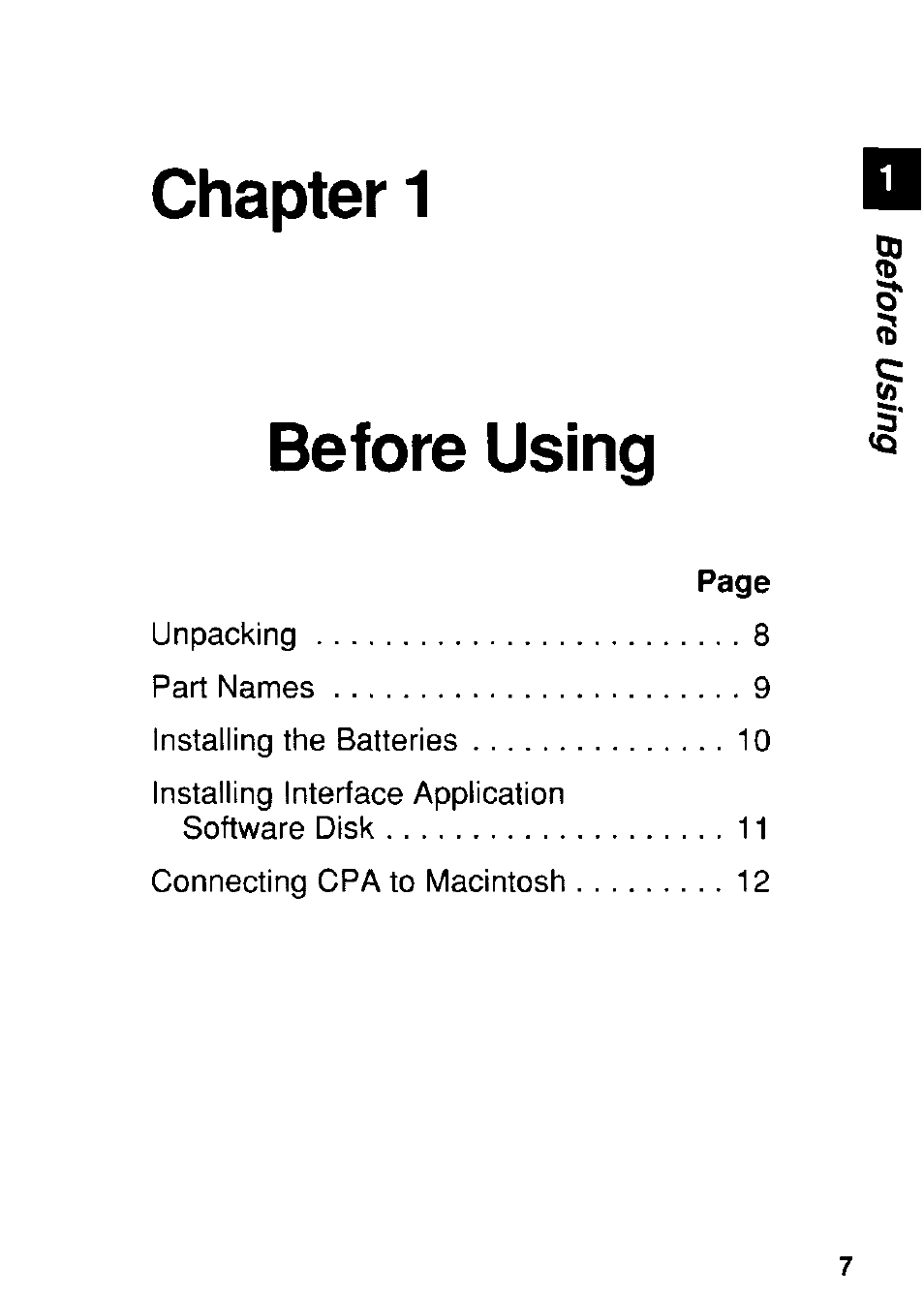 Chapter 1, Before using, Chapter 1 before using | Panasonic KX-RC22 User Manual | Page 7 / 48