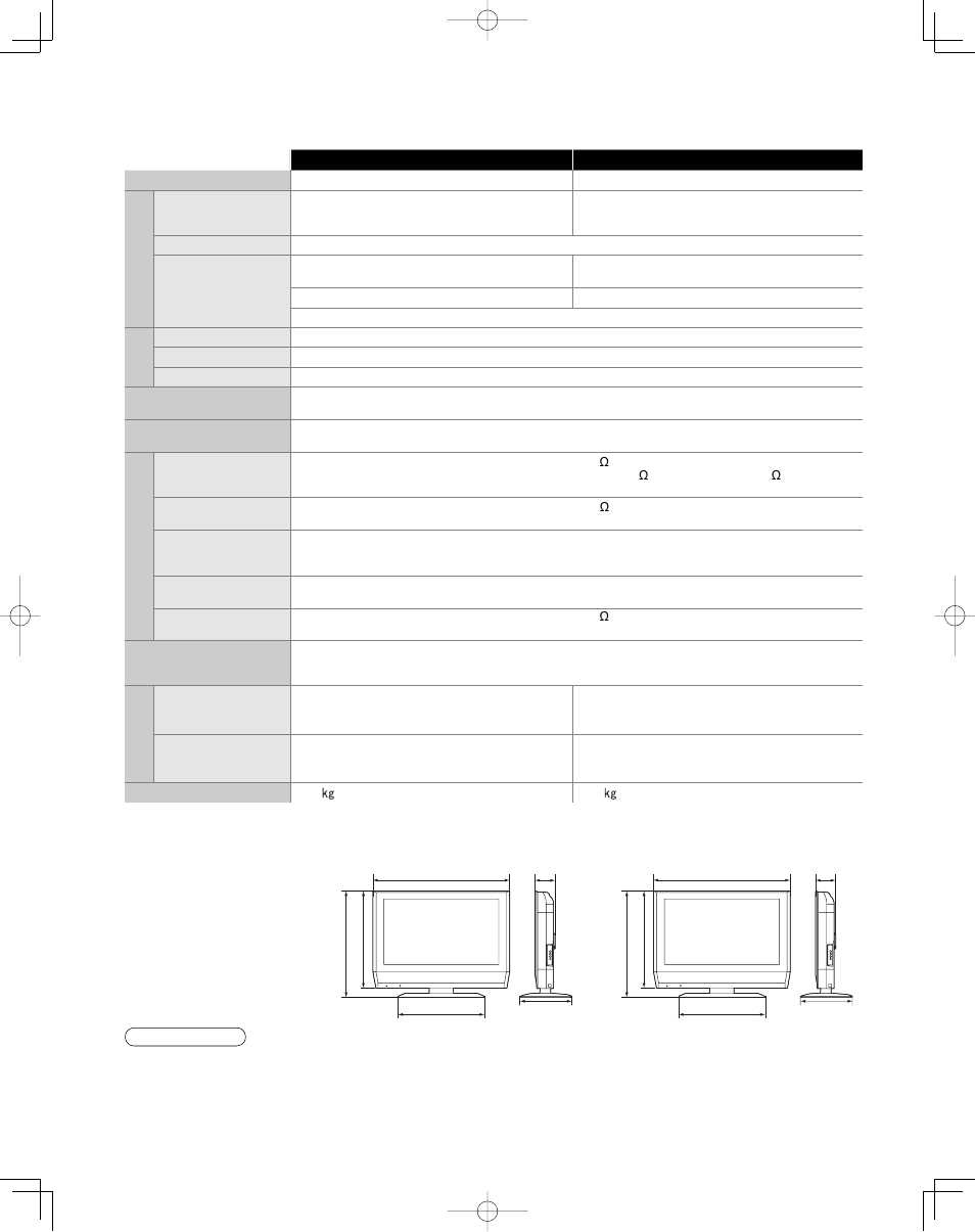 Especificaciones | Panasonic TC-32LX70L User Manual | Page 62 / 64