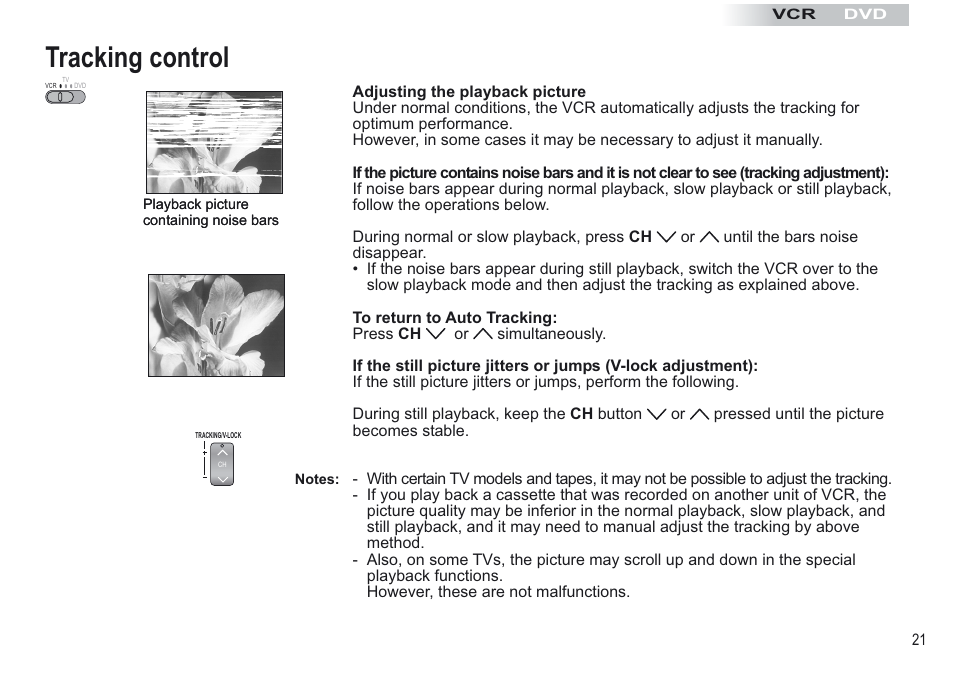 Tracking control | Panasonic NV-VP30EBL User Manual | Page 21 / 64