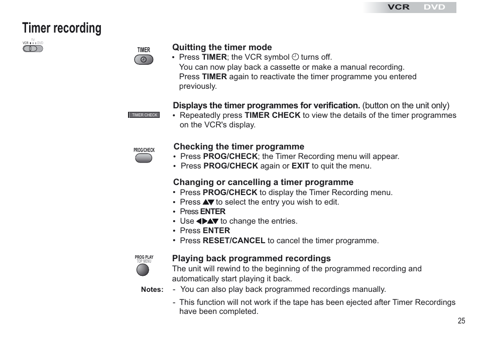 Timer recording | Panasonic NV-VP30EBL User Manual | Page 25 / 64