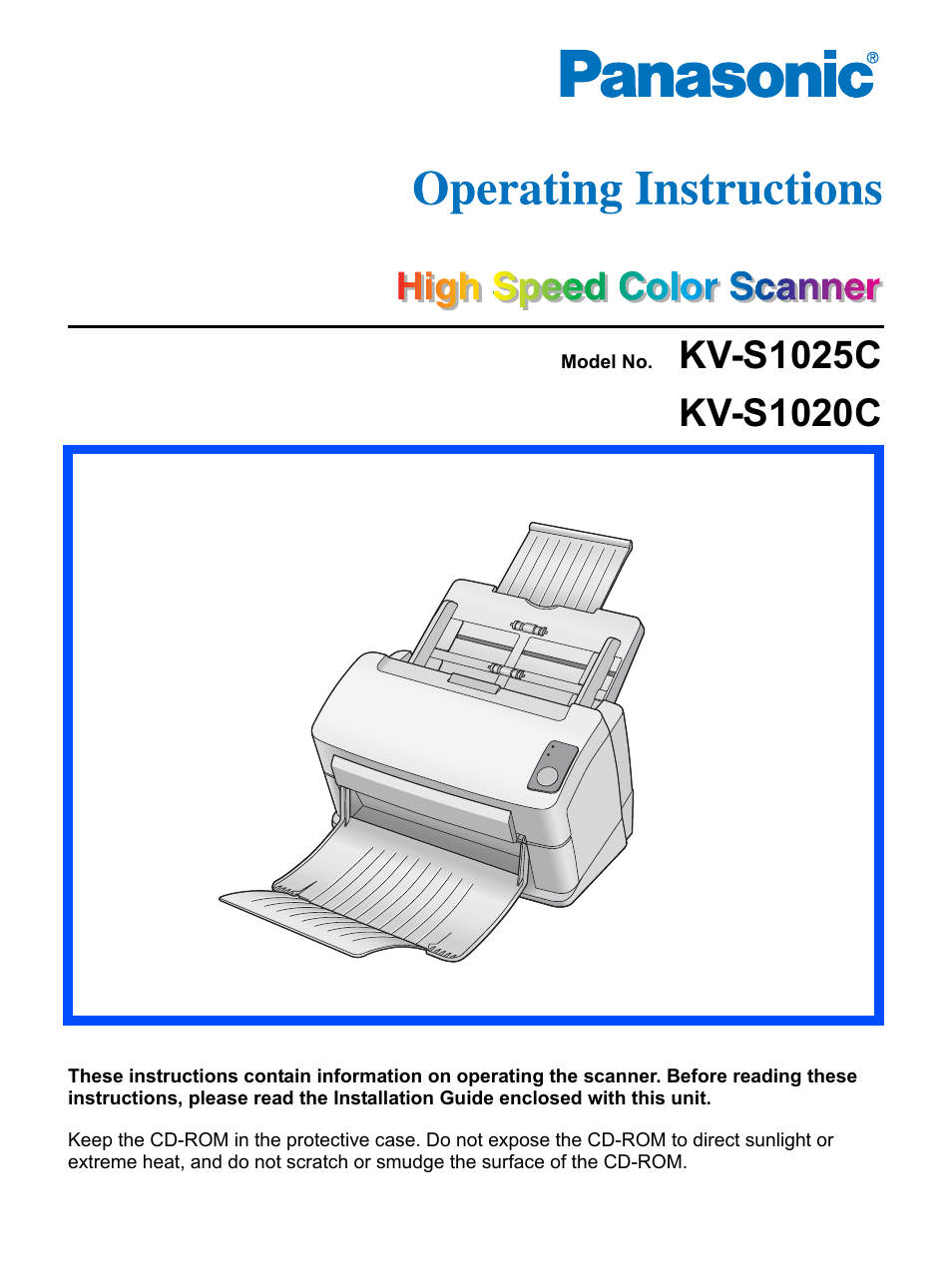 Panasonic KV-S1020C User Manual | 46 pages