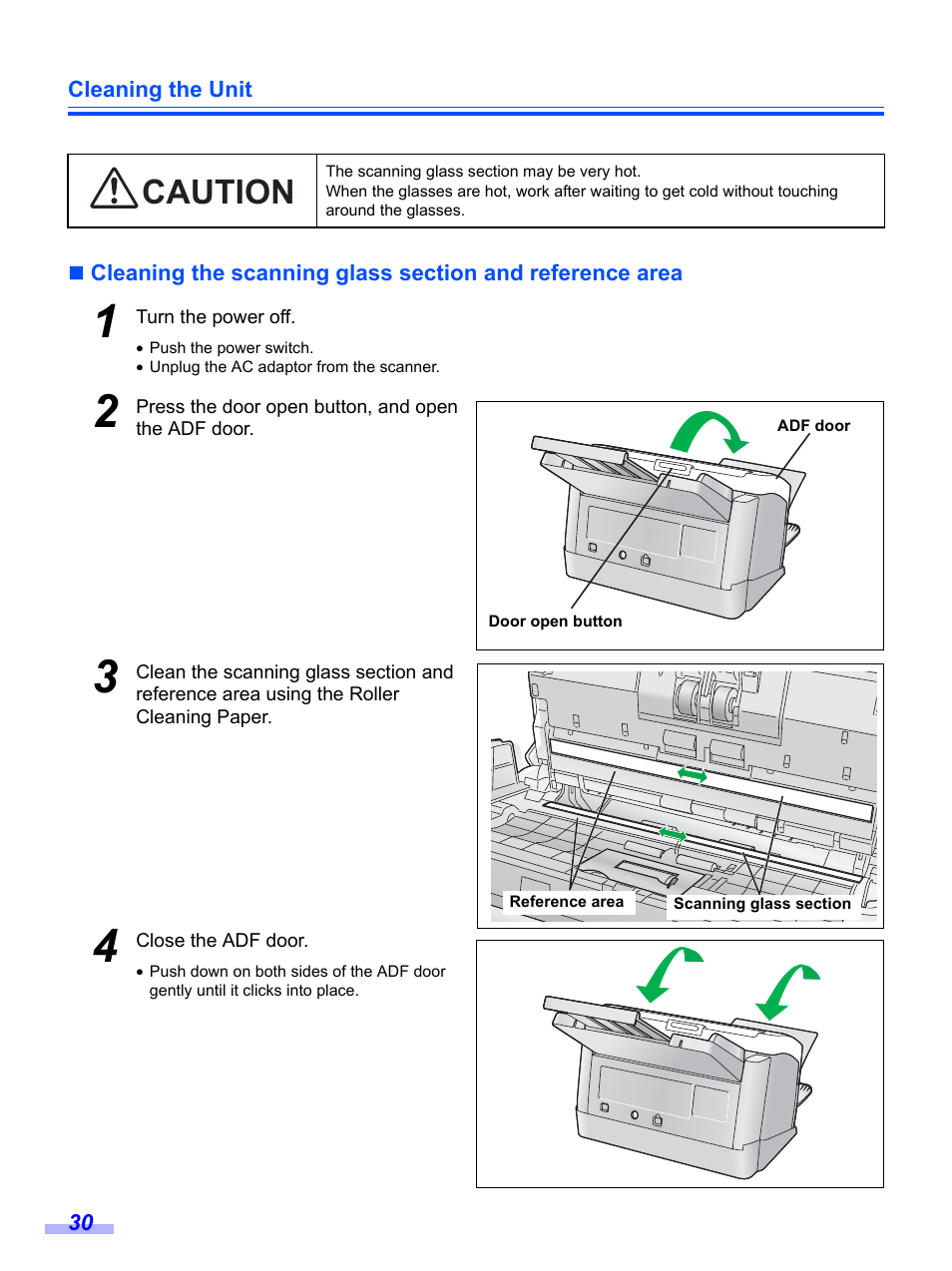 Caution | Panasonic KV-S1020C User Manual | Page 30 / 46