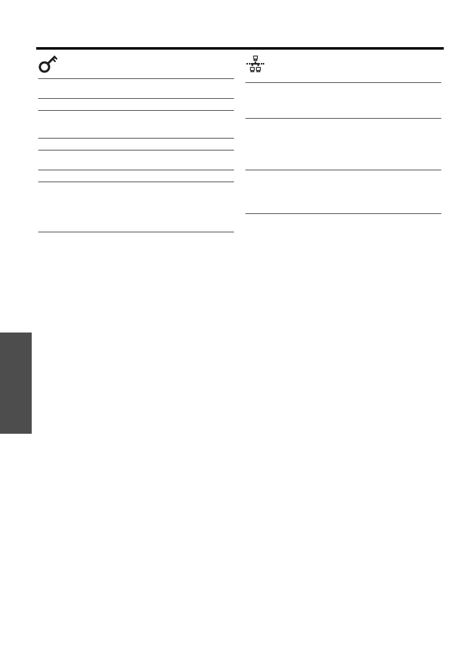 Nglish - 26, Menu navigation, Security network | Settings, Security password, Security password change display setting, Text change menu lock, Menu lock password control device setup, Network setup, Network control | Panasonic PT-D5000S User Manual | Page 26 / 42