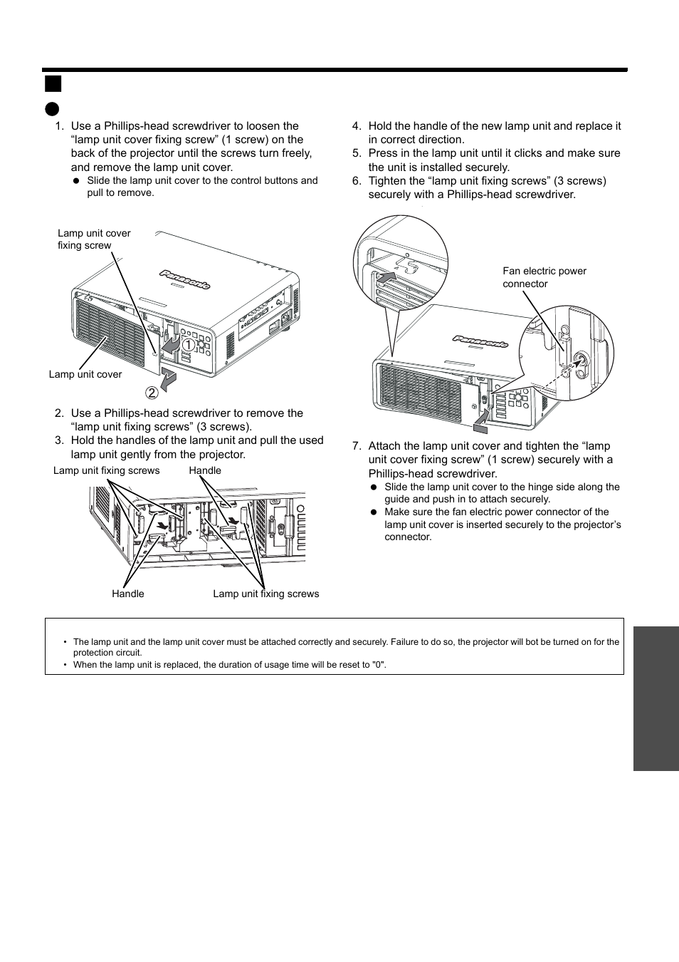 Nglish - 31, Replacement, Replacement procedure | Maintenance | Panasonic PT-D5000S User Manual | Page 31 / 42