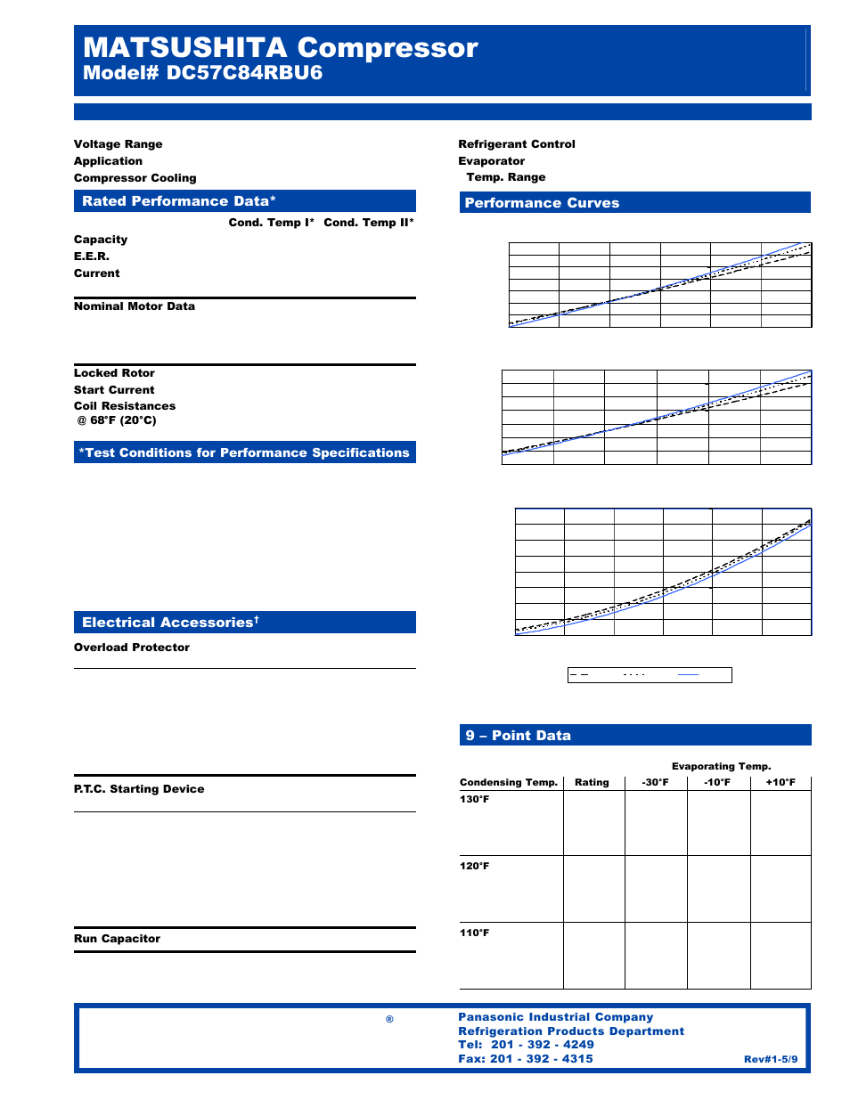 Panasonic DC57C84RCU6 User Manual | 2 pages