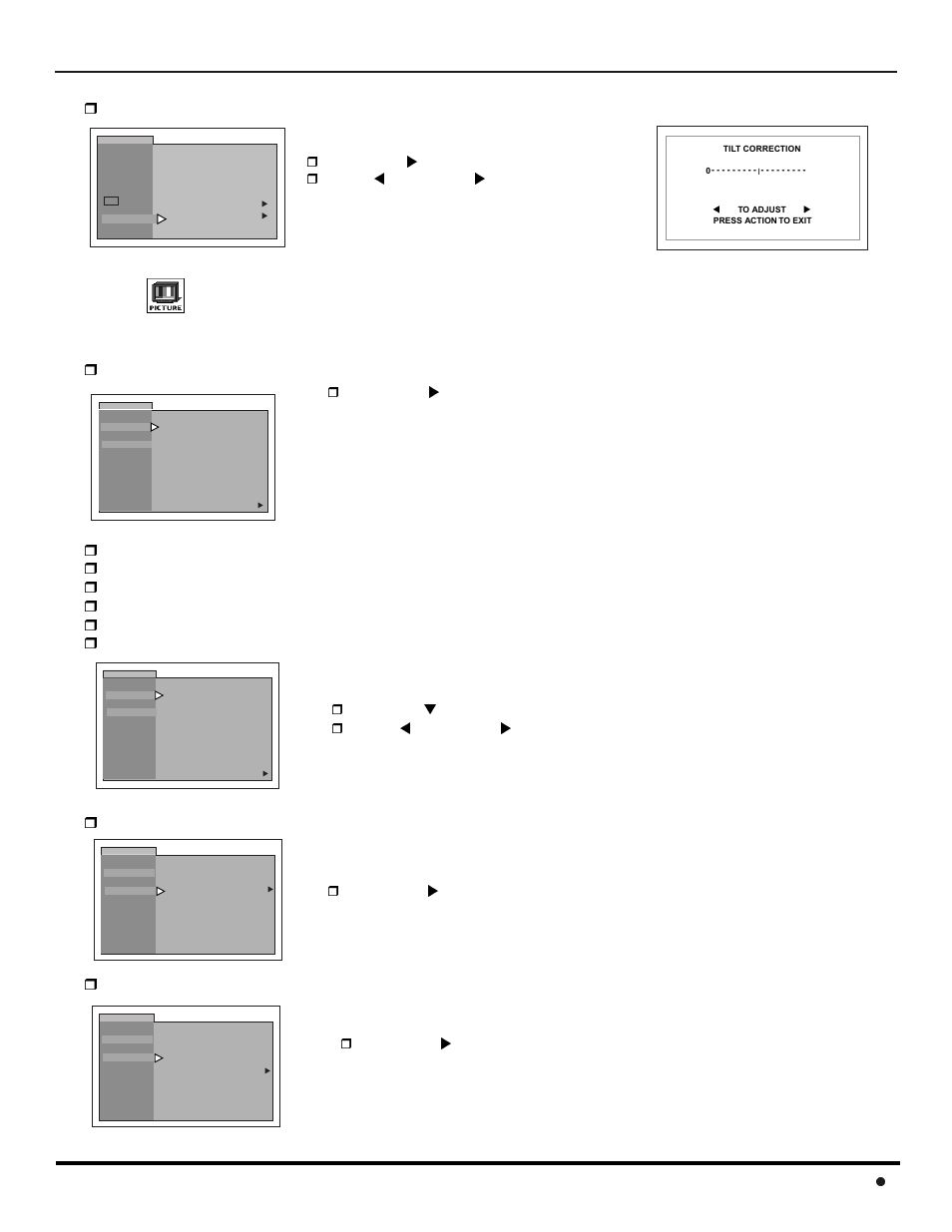 Picture, Press vol to select warm, cool or normal, Press vol to select on or off | Panasonic CT-36SX12U User Manual | Page 21 / 72