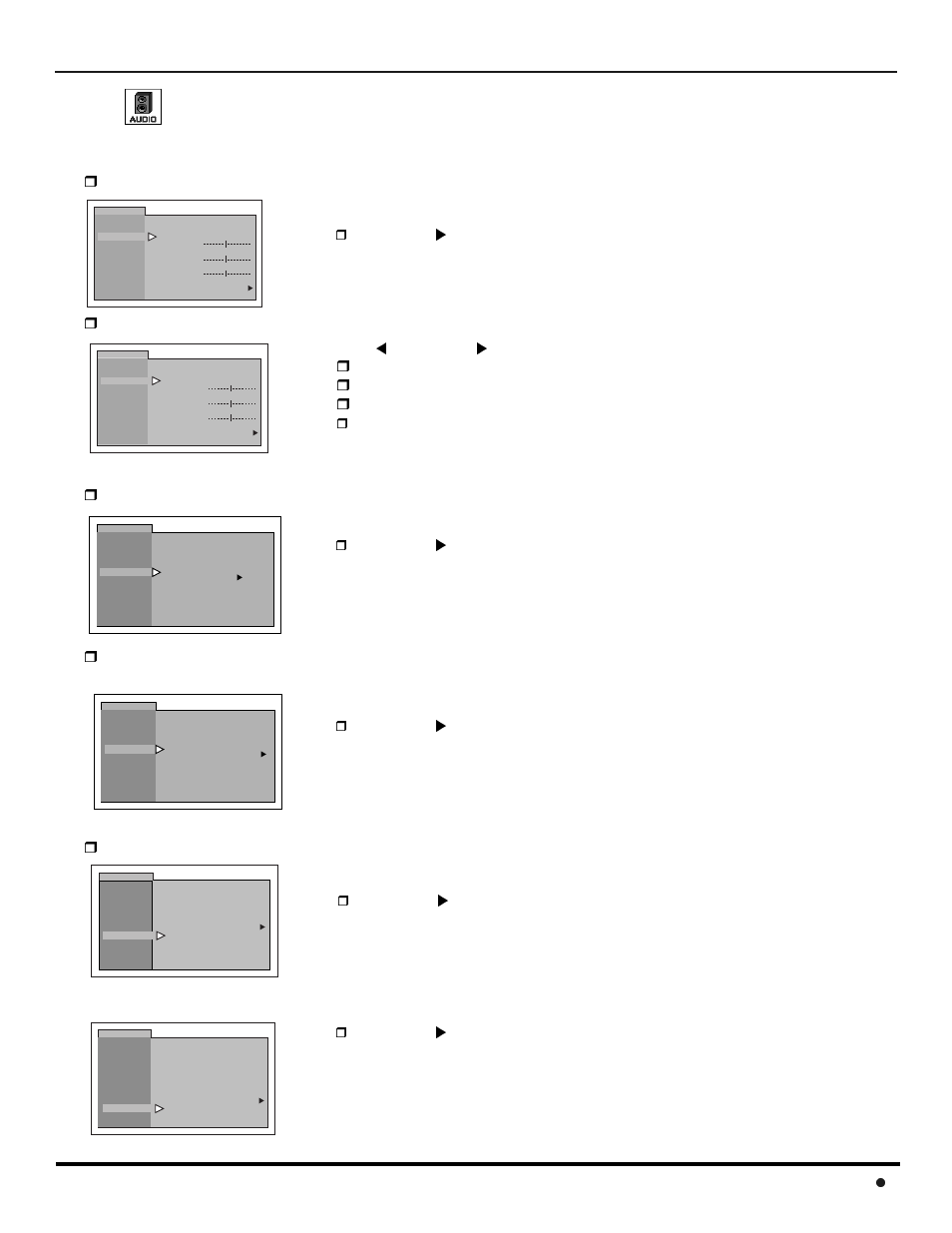 Audio, Peration 21, Press vol to select stereo, sap or mono | Press vol or vol to adjust, Press vol to select on or off | Panasonic CT-36SX12U User Manual | Page 23 / 72