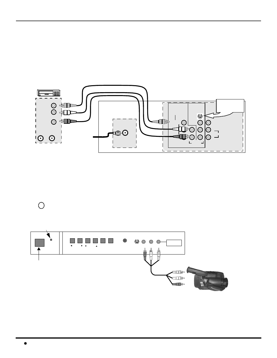 Conexiones de equipo opcional, Conexion de la videocasetera, Panel de control frontal | Conexión de la videocasetera, Onexiones de, Quipo, Pcional, Procedimiento | Panasonic CT-36SX12U User Manual | Page 44 / 72