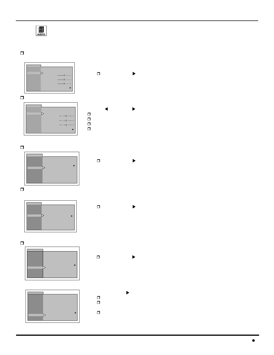 Audio, Peración, Conos 21 | Presione, Para seleccionar, Presione vol para seleccionar estereo, spa ó modo, Presione vol para seleccionar si ó no | Panasonic CT-36SX12U User Manual | Page 59 / 72