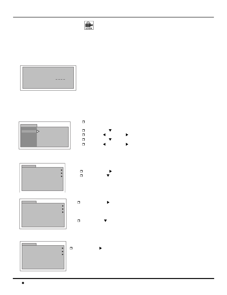 Operacion del menu de v-chip, Operación del menu v-chip, V-chip | Peración del, Para, Activado | Panasonic CT-36SX12U User Manual | Page 62 / 72