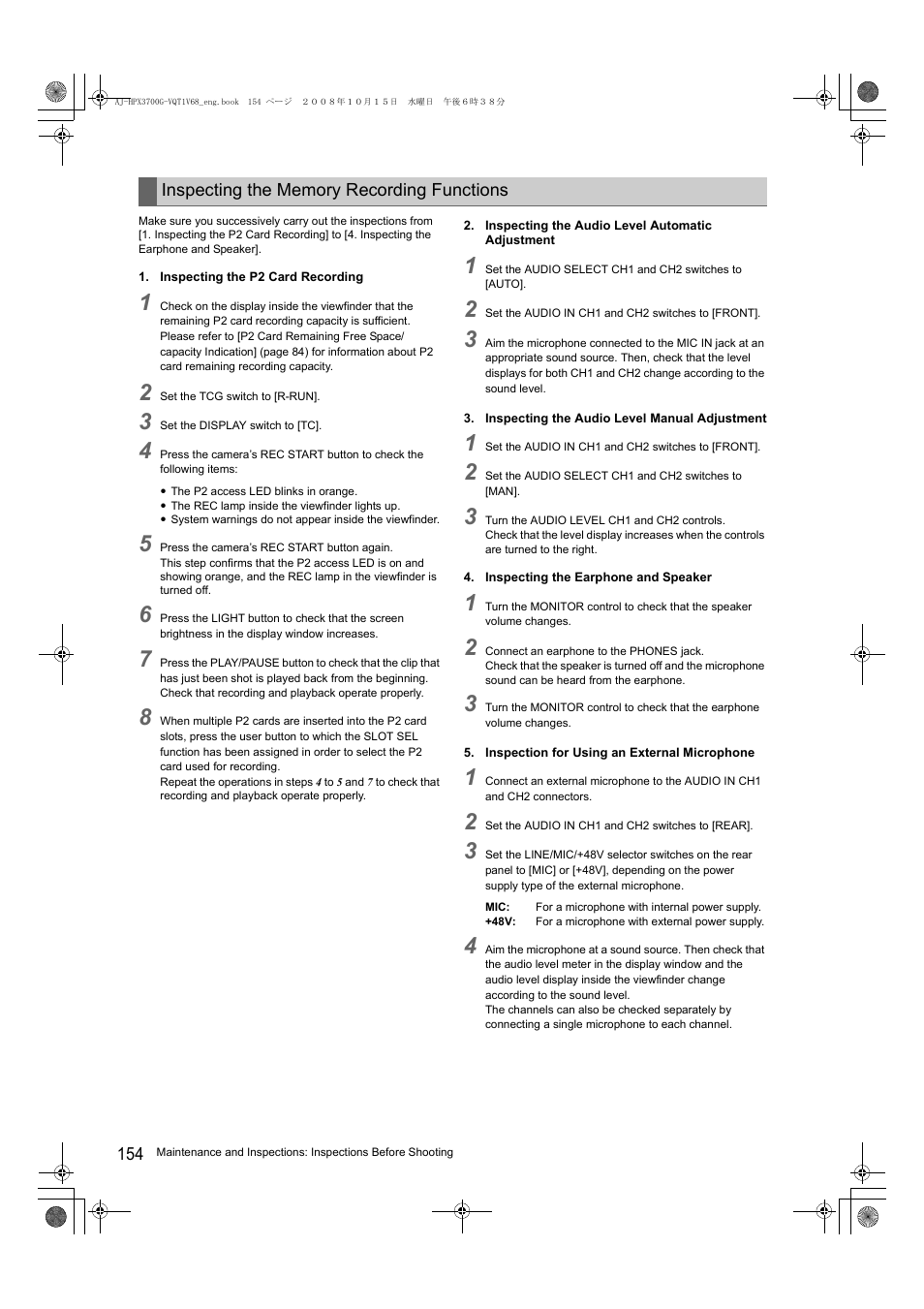 Panasonic AJ-P2C016RG User Manual | Page 154 / 212