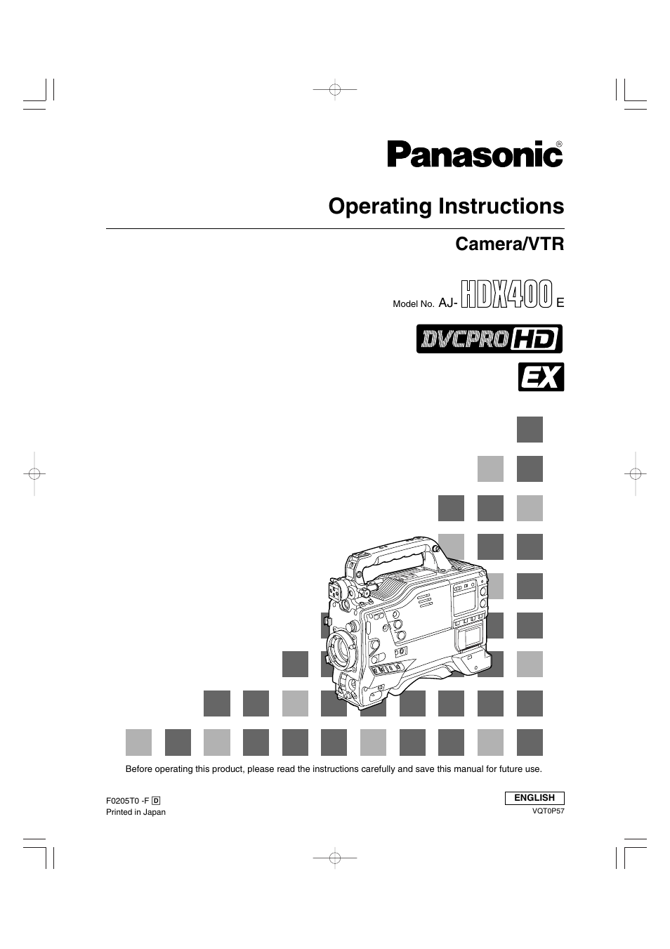 Panasonic AJ-HDX400E User Manual | 102 pages