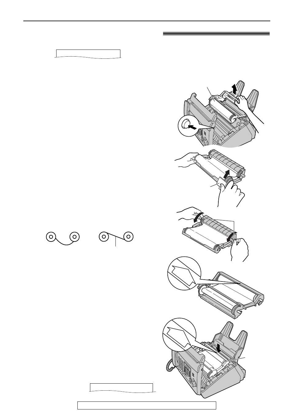 Replacement, Replacing the film cartridge | Panasonic KX-FHD301 User Manual | Page 64 / 76