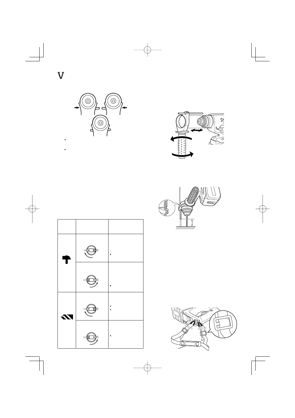 Utilisation, Gâchette de commande de vitesse, Manche de support | Jauge de profondeur, Installation de la dragonne | Panasonic EY7880 User Manual | Page 21 / 44
