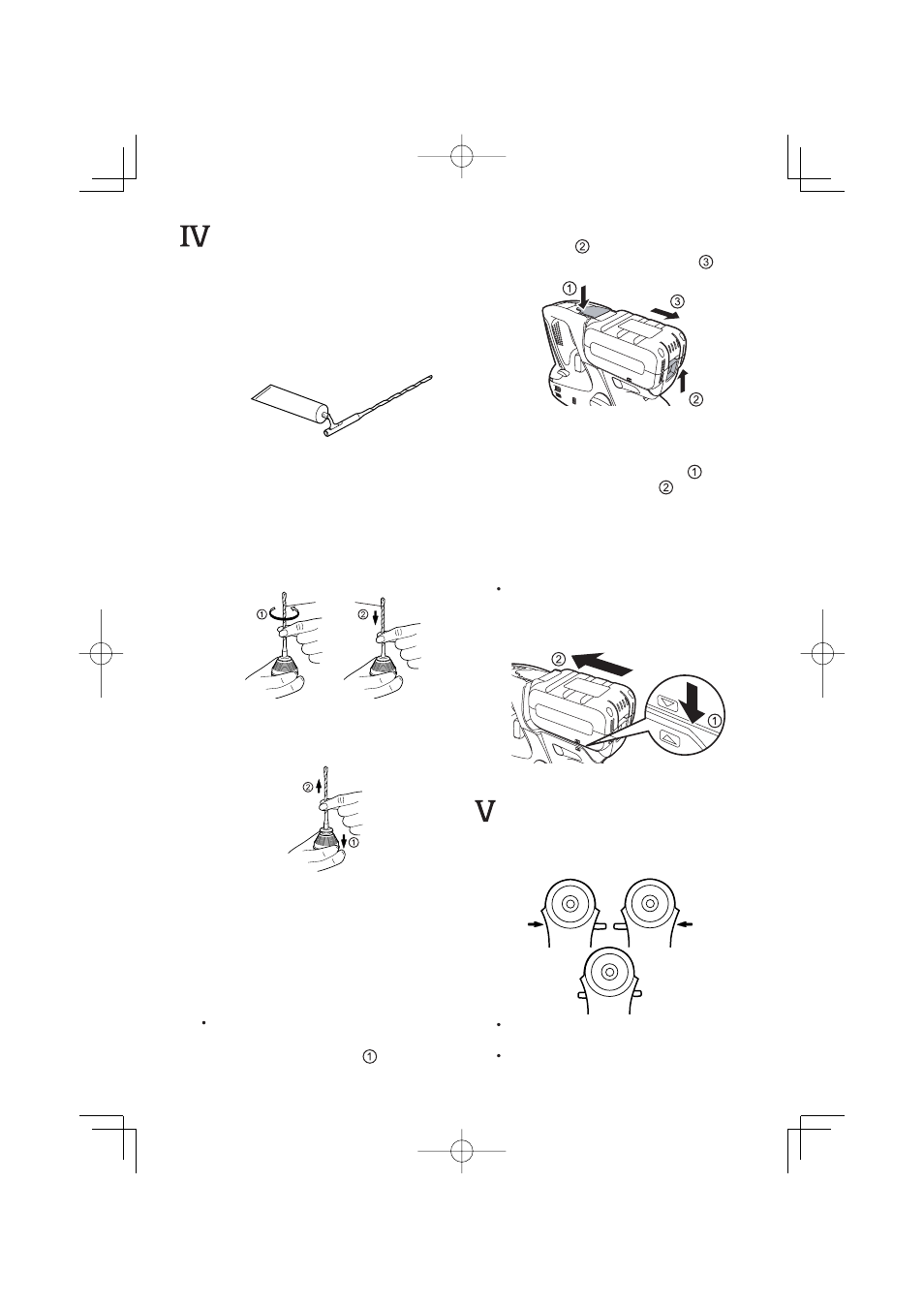 Assembly, Operation, Attaching or removing bit chuck | Main body] forward/reverse lever | Panasonic EY7880 User Manual | Page 7 / 44