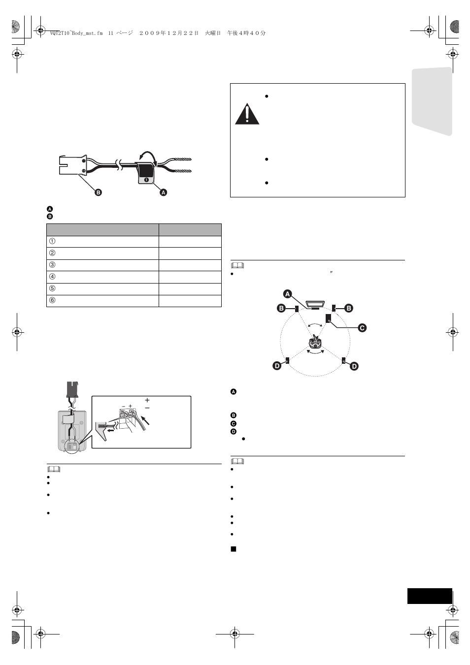 Step 1: preparing the speakers, Step 2: positioning | Panasonic VQT2T10 User Manual | Page 11 / 44