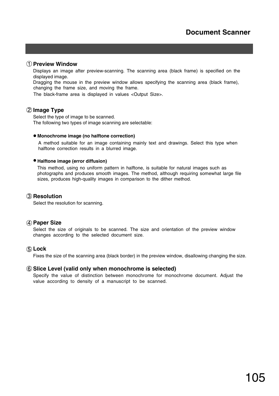 Document scanner | Panasonic 150P User Manual | Page 105 / 153