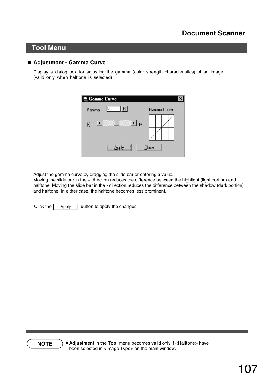 Tool menu, Document scanner | Panasonic 150P User Manual | Page 107 / 153
