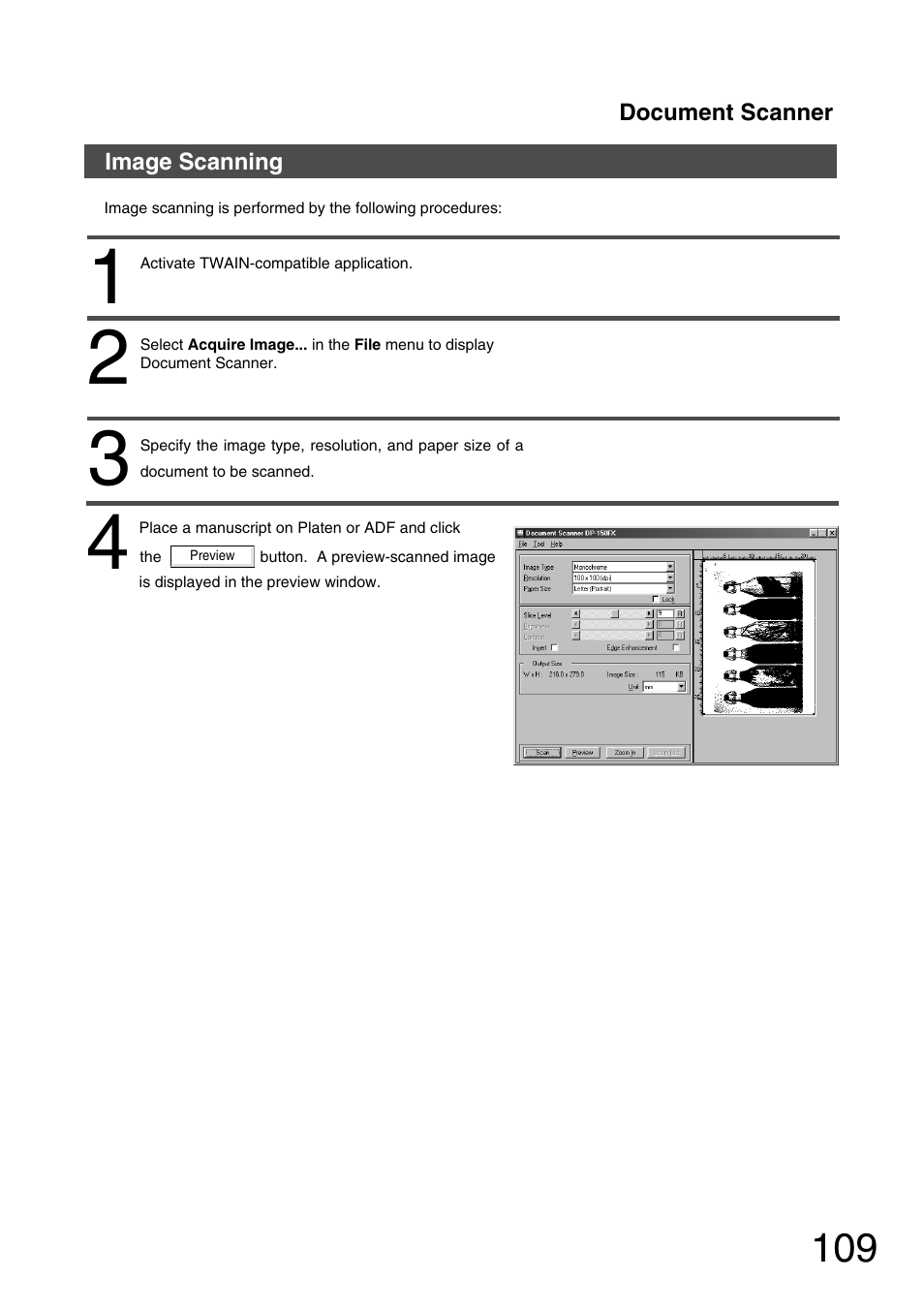 Image scanning | Panasonic 150P User Manual | Page 109 / 153