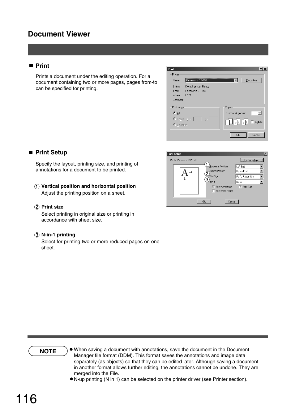 Document viewer | Panasonic 150P User Manual | Page 116 / 153