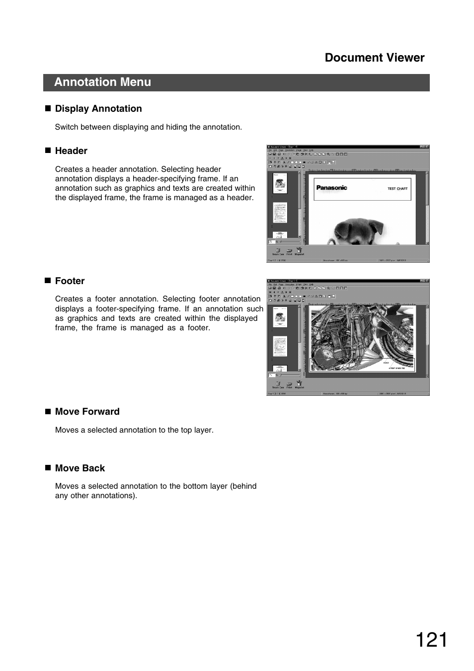 Annotation menu, Document viewer | Panasonic 150P User Manual | Page 121 / 153