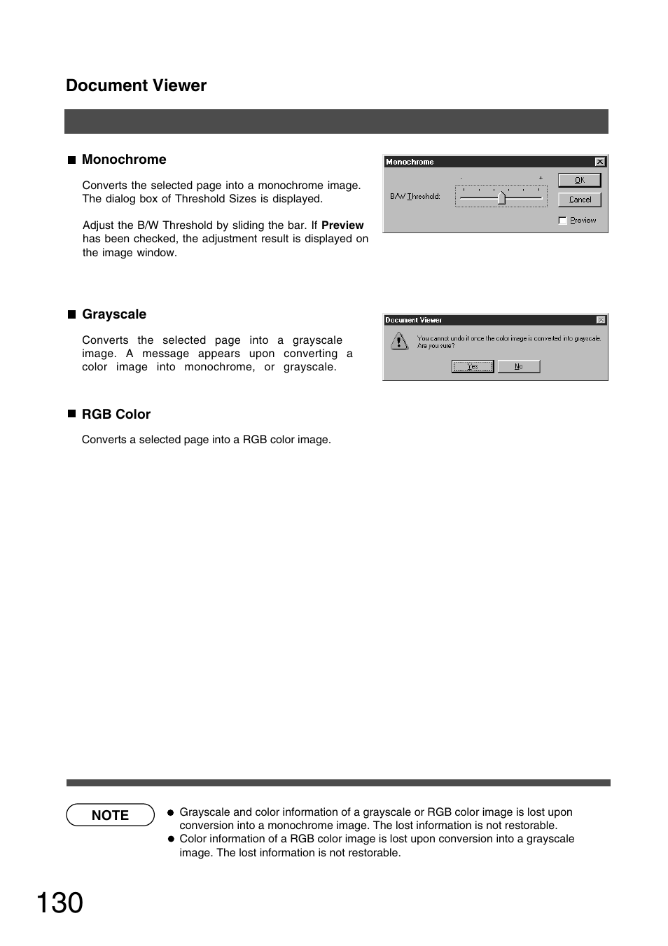 Document viewer | Panasonic 150P User Manual | Page 130 / 153