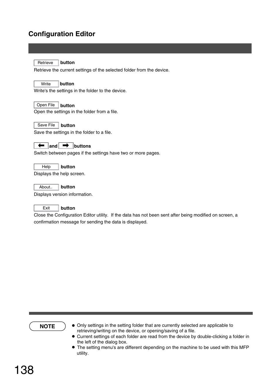 Configuration editor | Panasonic 150P User Manual | Page 138 / 153