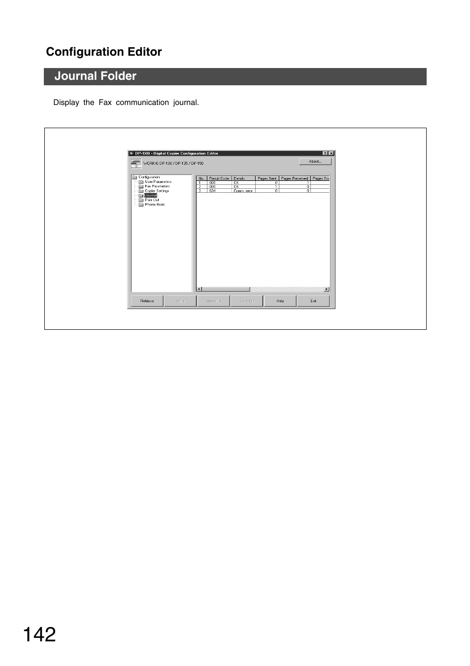 Journal folder | Panasonic 150P User Manual | Page 142 / 153