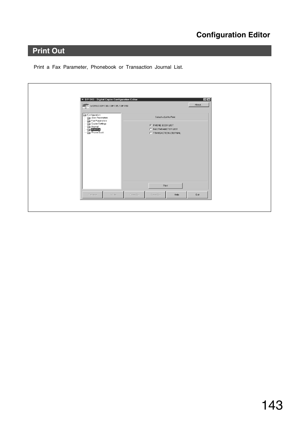 Print out | Panasonic 150P User Manual | Page 143 / 153