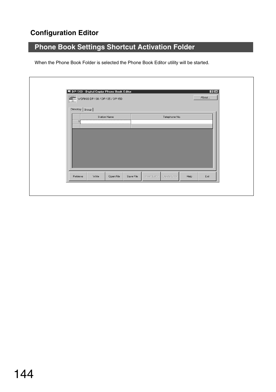 Phone book settings shortcut activation folder | Panasonic 150P User Manual | Page 144 / 153