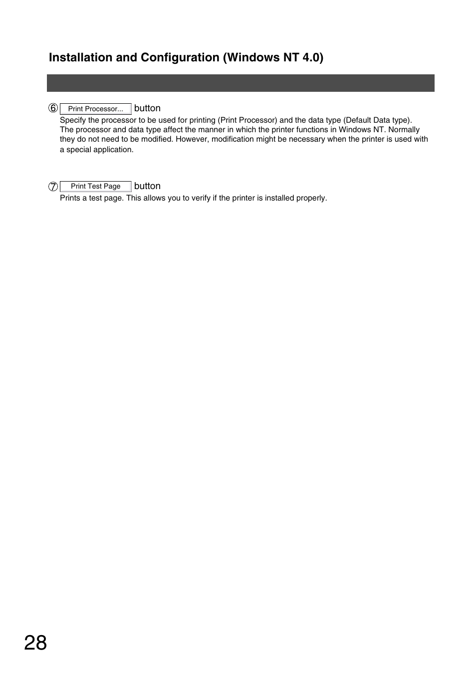 Installation and configuration (windows nt 4.0) | Panasonic 150P User Manual | Page 28 / 153