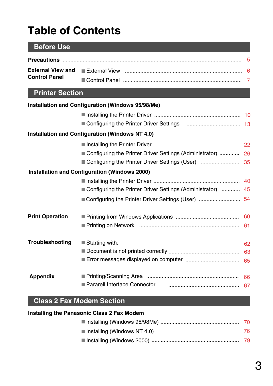 Panasonic 150P User Manual | Page 3 / 153