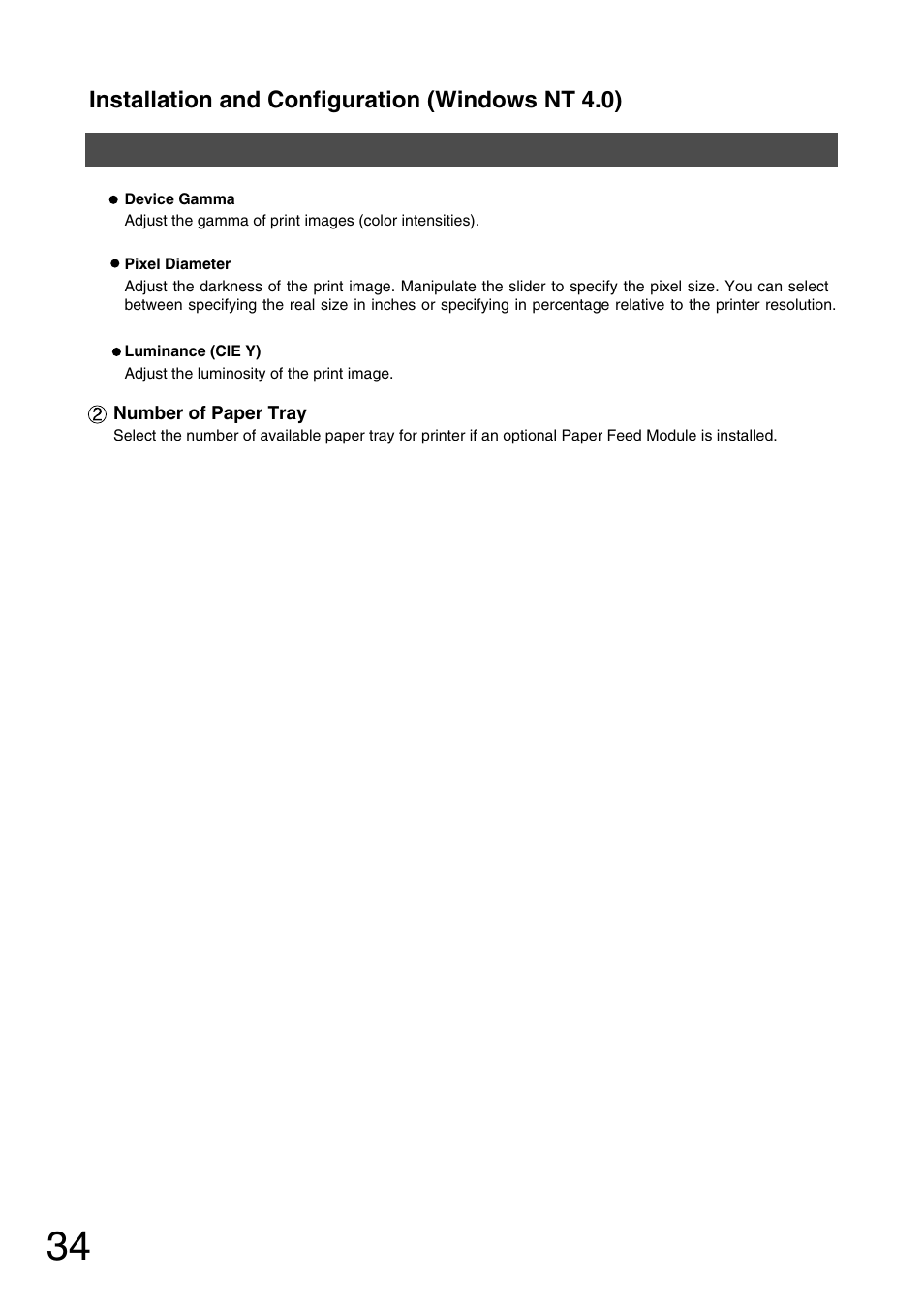 Installation and configuration (windows nt 4.0) | Panasonic 150P User Manual | Page 34 / 153
