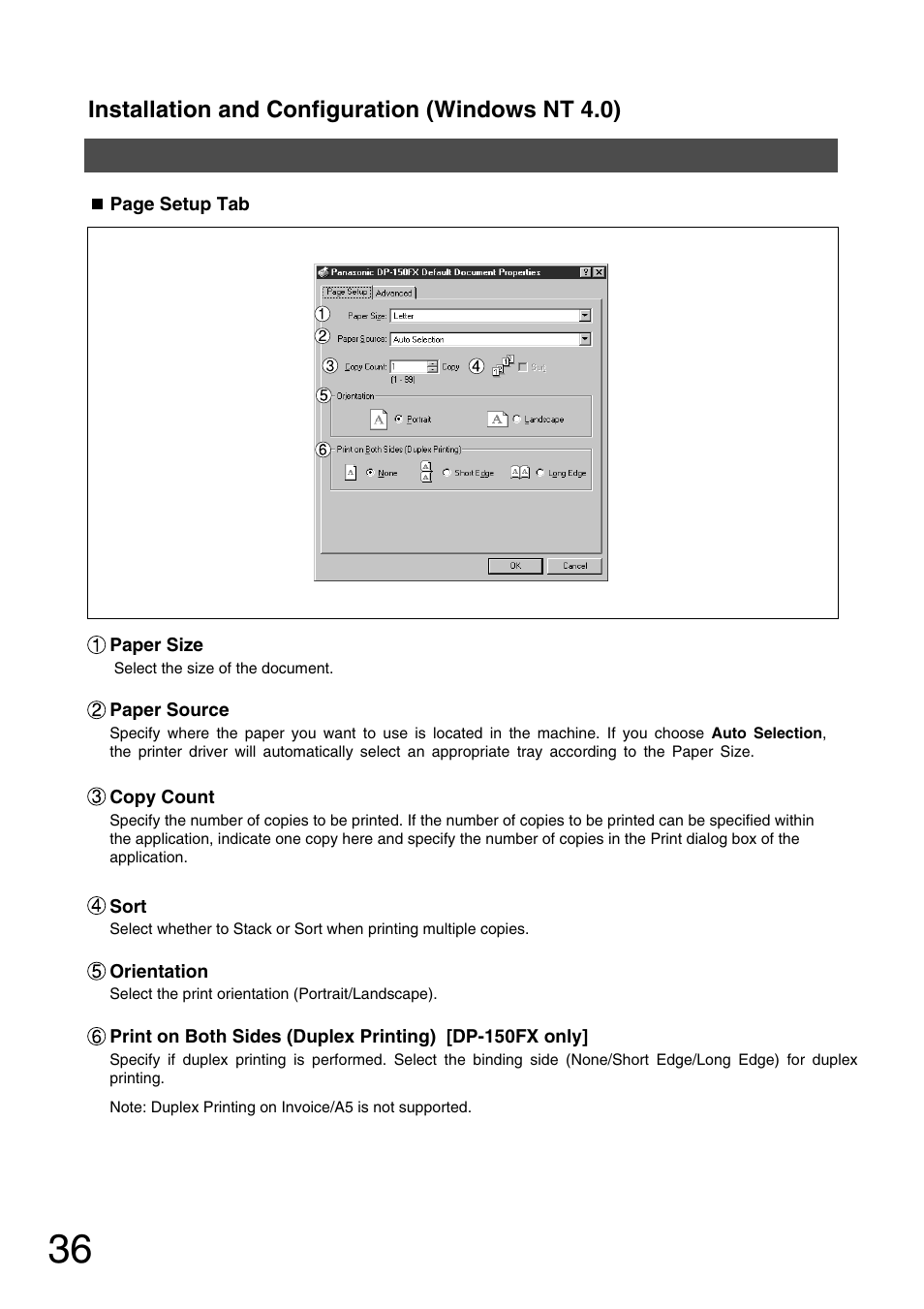 Installation and configuration (windows nt 4.0) | Panasonic 150P User Manual | Page 36 / 153
