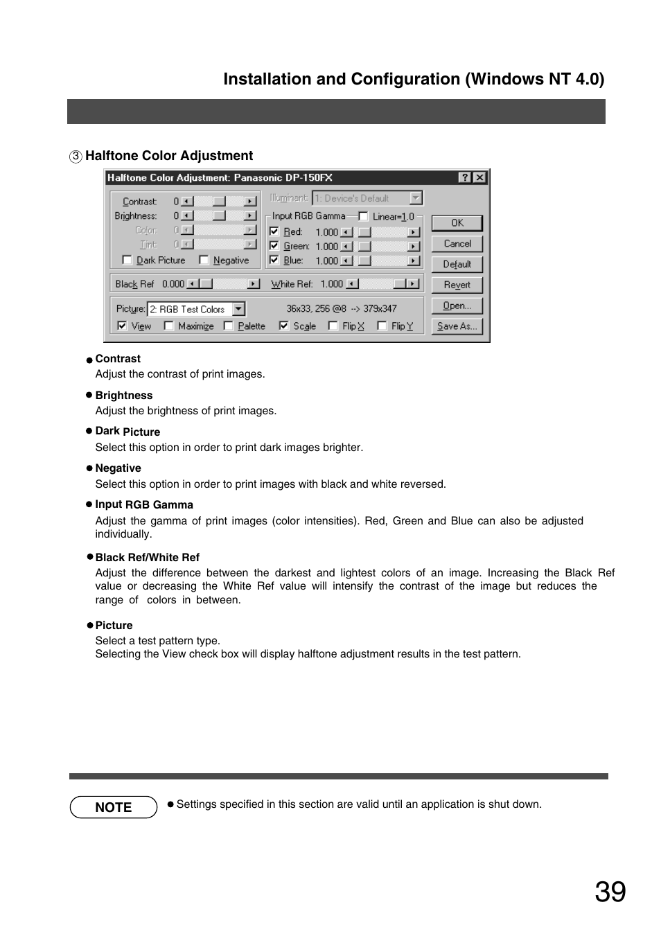 Installation and configuration (windows nt 4.0) | Panasonic 150P User Manual | Page 39 / 153