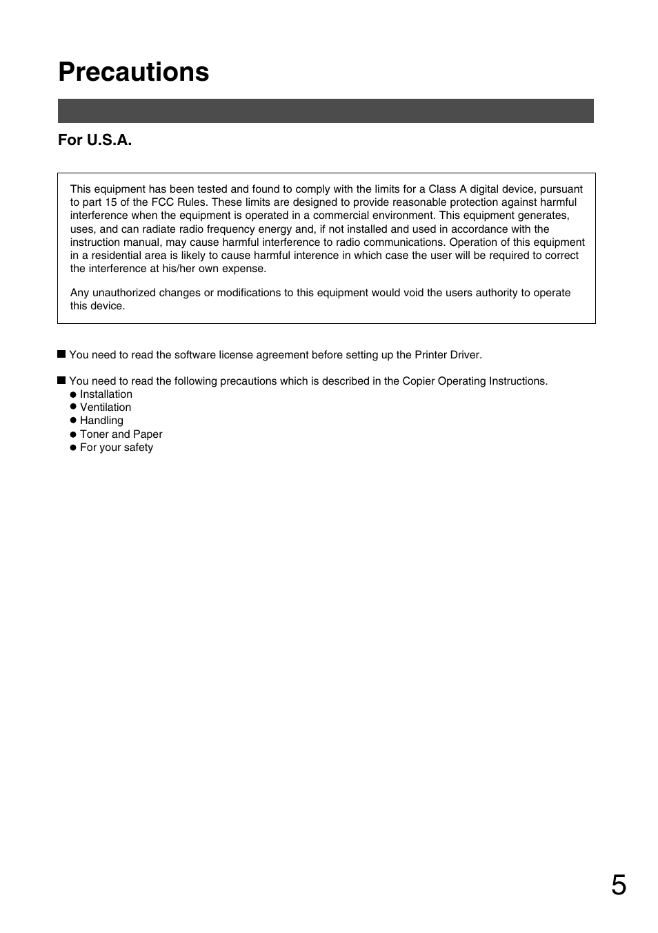 Before use, Precautions | Panasonic 150P User Manual | Page 5 / 153