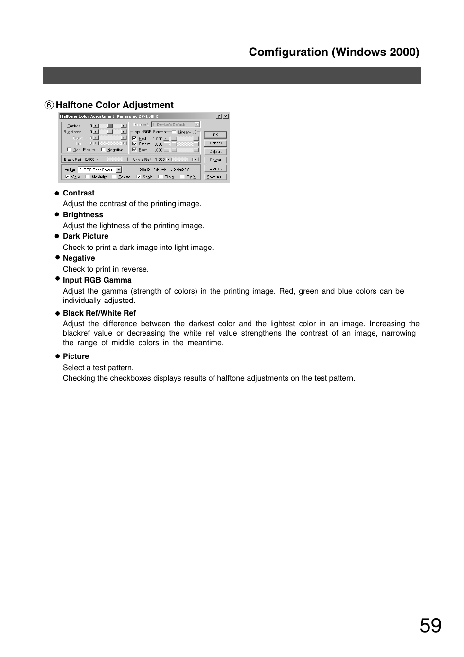 Comfiguration (windows 2000) | Panasonic 150P User Manual | Page 59 / 153