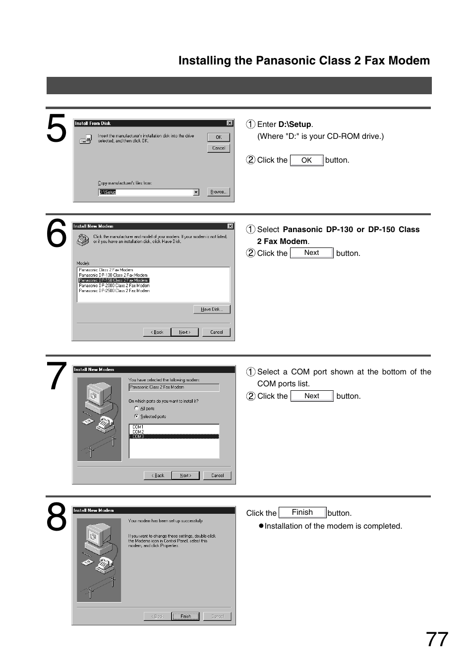 Panasonic 150P User Manual | Page 77 / 153
