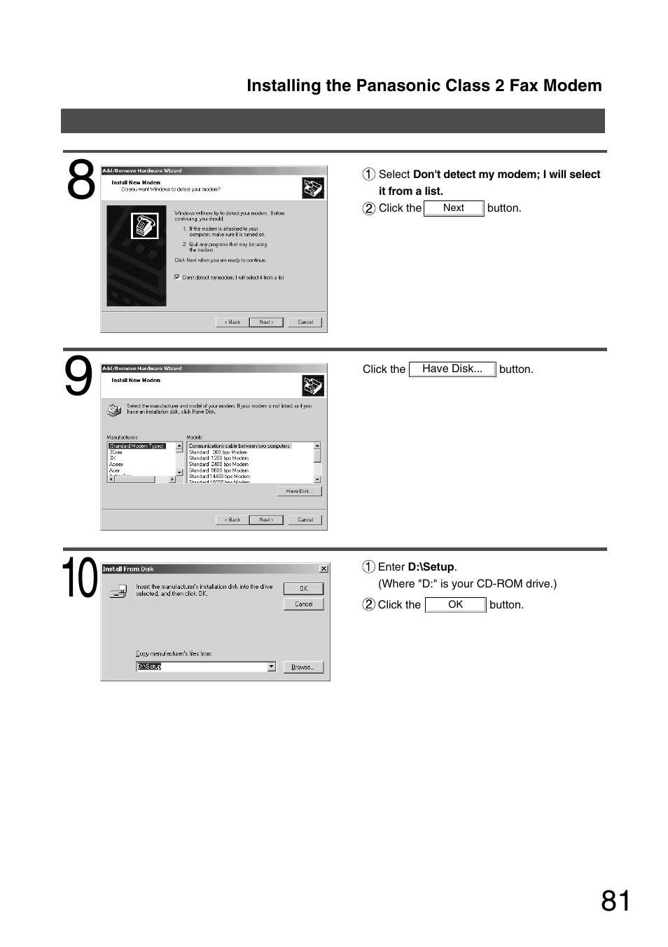 Panasonic 150P User Manual | Page 81 / 153