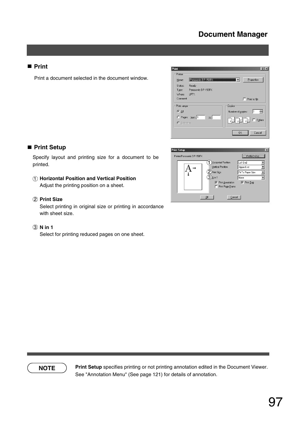 Document manager | Panasonic 150P User Manual | Page 97 / 153